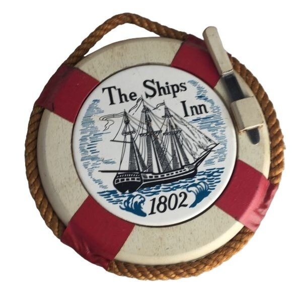 Vtg Nautical Ships Inn Rope Covered Cheese Dish - Picture 3 of 7